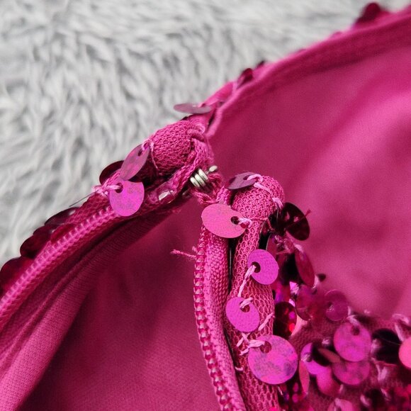 Wild Fable Mini Dress Womens S Pink Sequin With Adjustable Straps & Side Slit - Picture 6 of 16